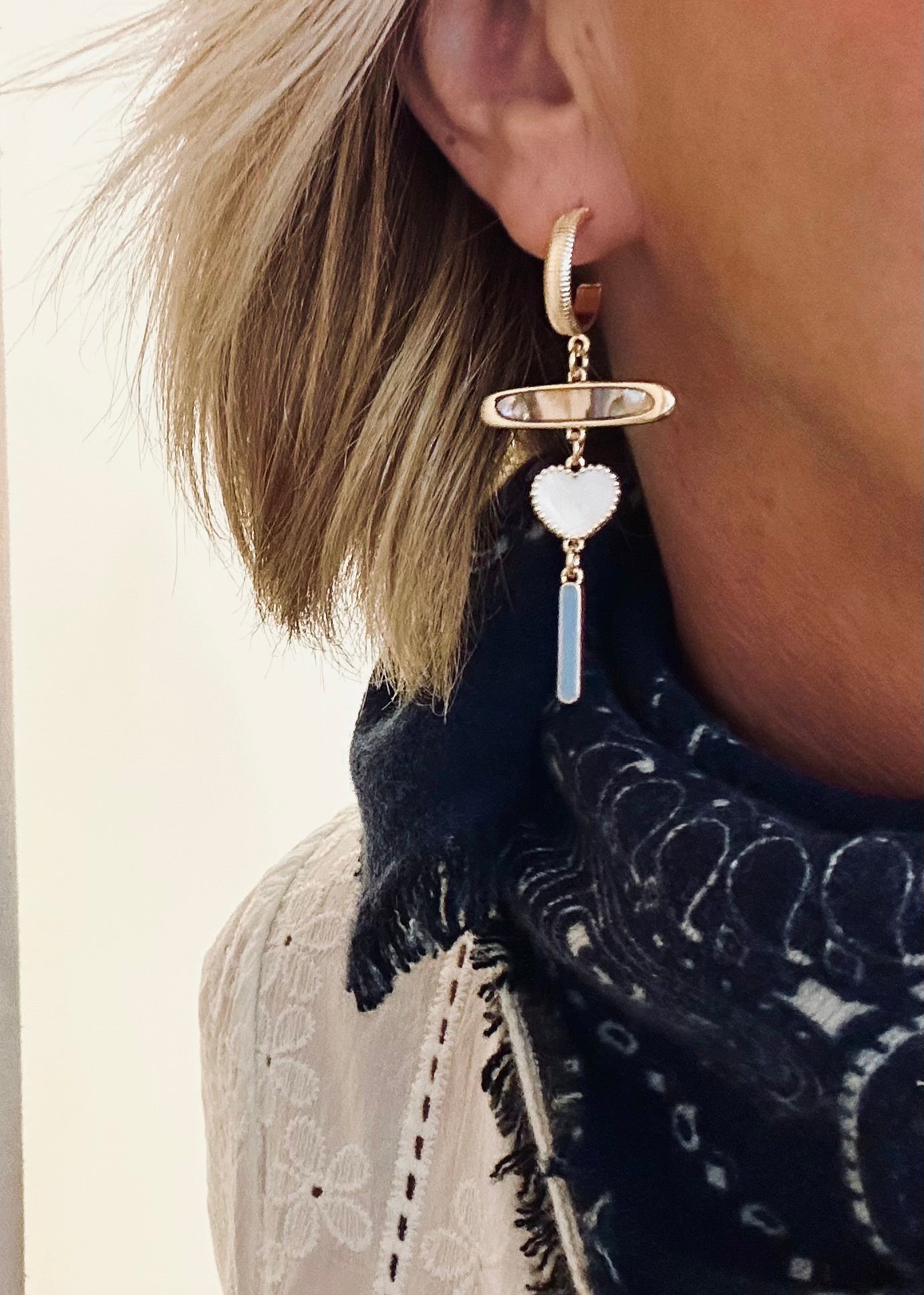 Boucles d’oreilles Cœur de nacre